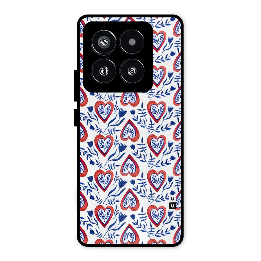 Wrapping Hearts Pattern Metal Back Case for Xiaomi 14 Pro