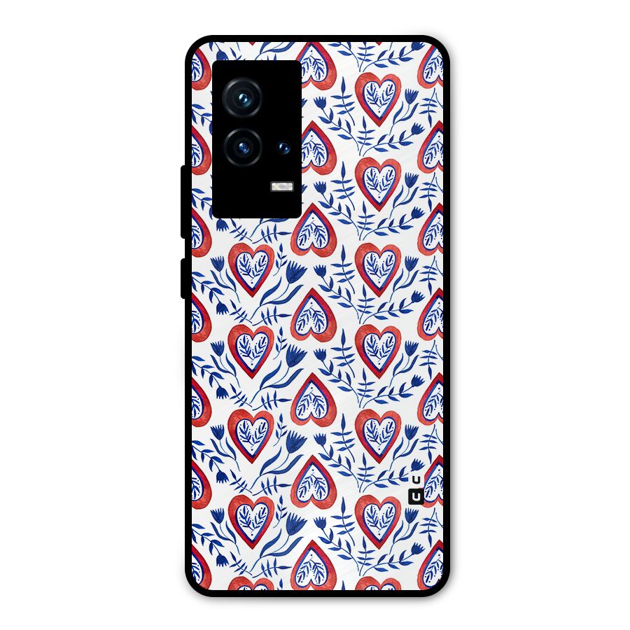 Wrapping Hearts Pattern Metal Back Case for iQOO 9 5G