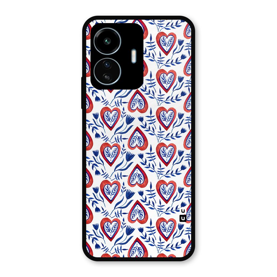 Wrapping Hearts Pattern Metal Back Case for vivo iQOO Z6 Lite 5G