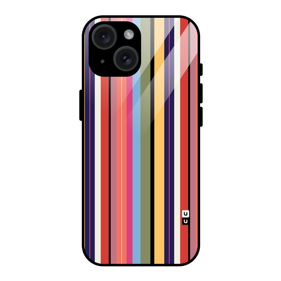 Wrapping Stripes Glass Back Case for iPhone 15