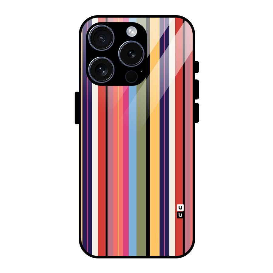 Wrapping Stripes Glass Back Case for iPhone 15 Pro