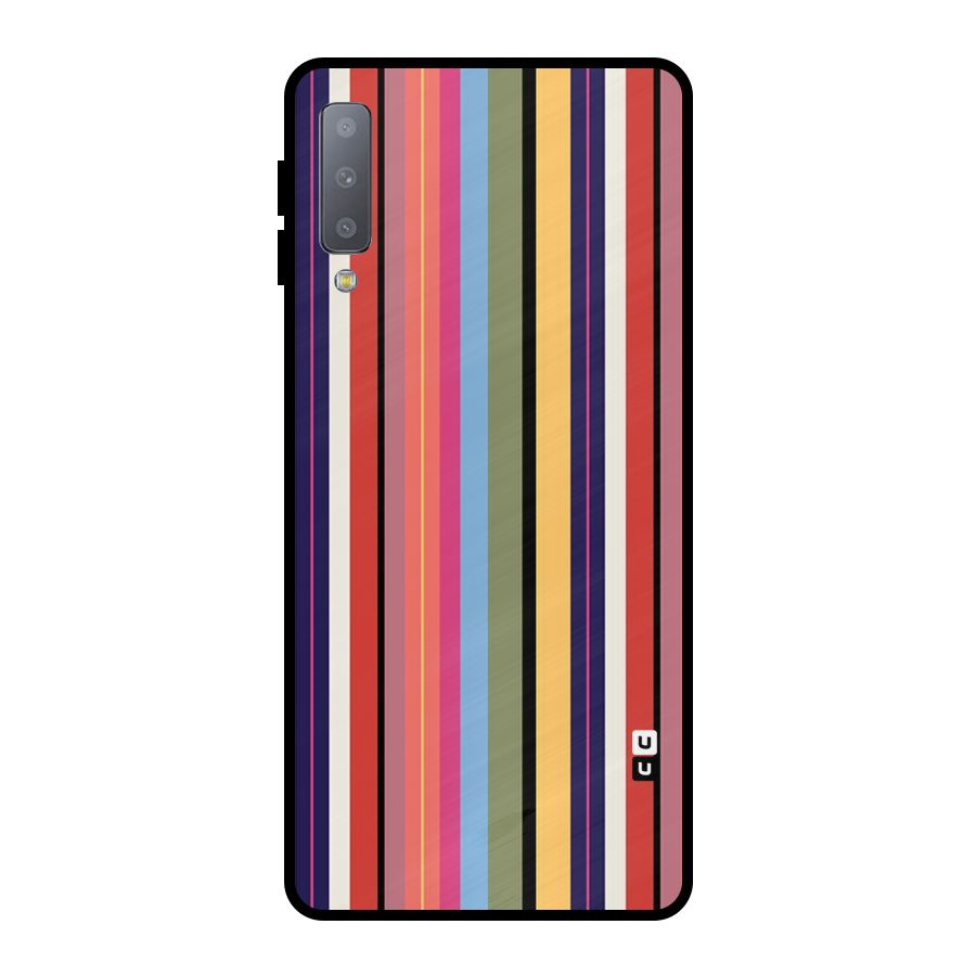 Wrapping Stripes Metal Back Case for Galaxy A7 (2018)