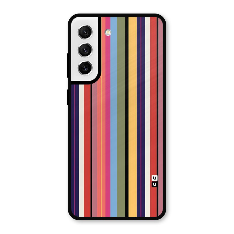 Wrapping Stripes Metal Back Case for Galaxy S21 FE 5G