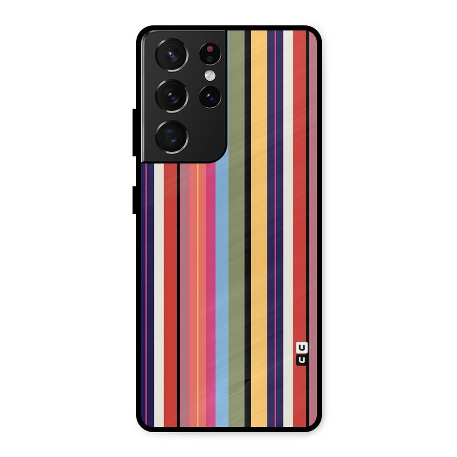 Wrapping Stripes Metal Back Case for Galaxy S21 Ultra 5G