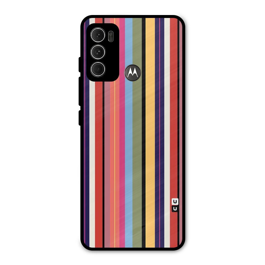 Wrapping Stripes Metal Back Case for Moto G60