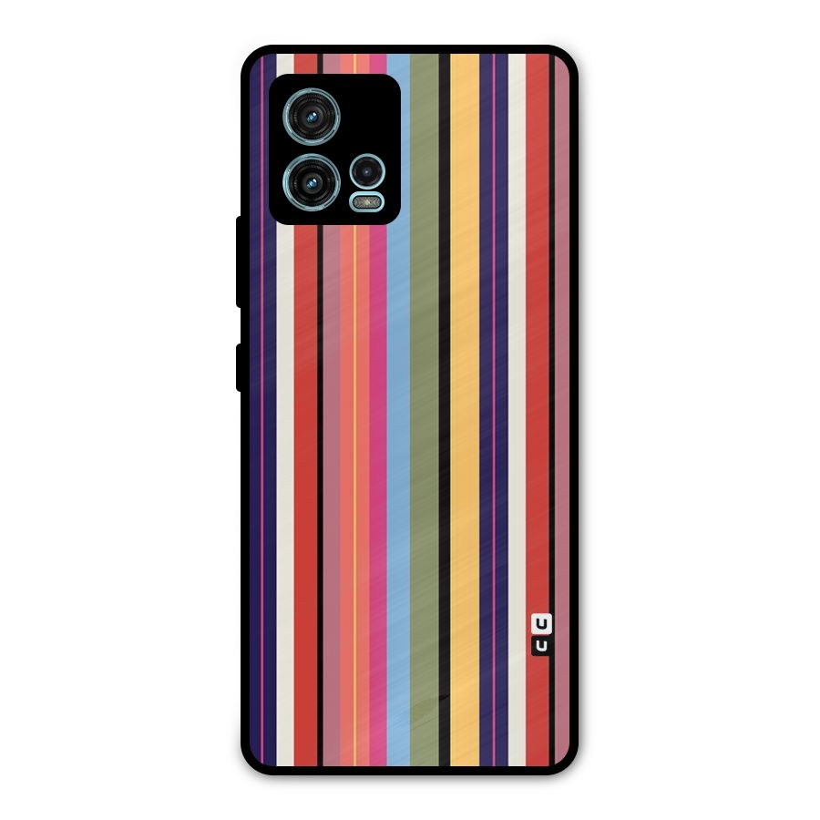 Wrapping Stripes Metal Back Case for Moto G72