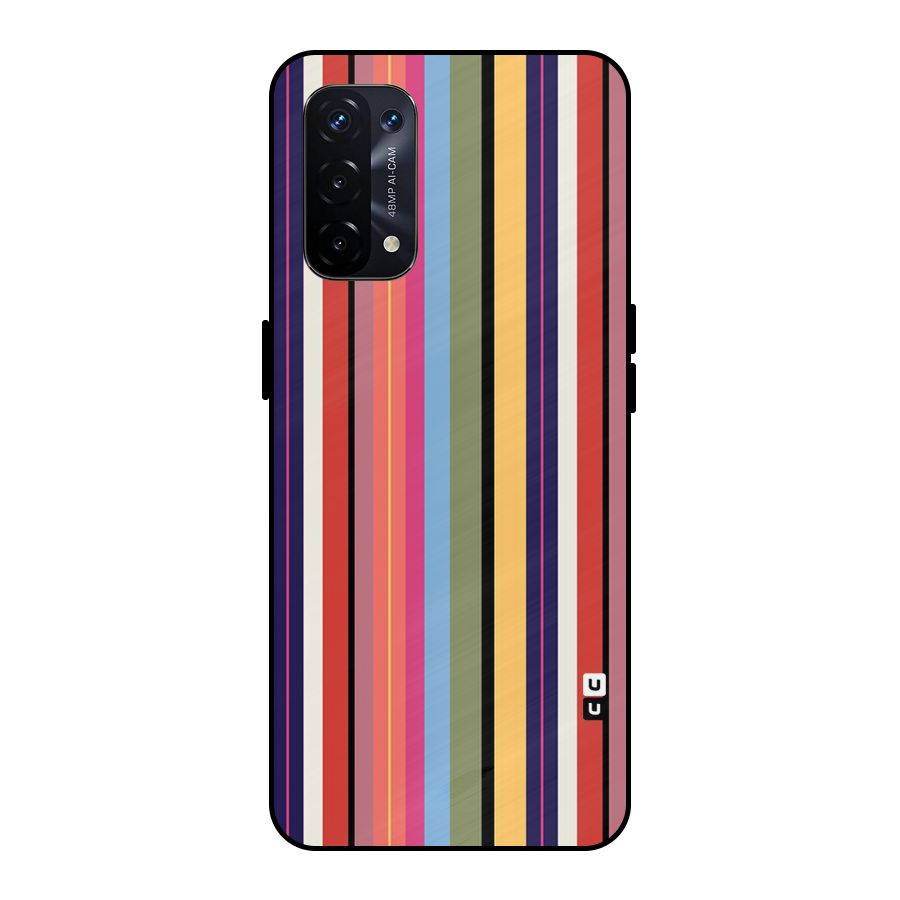 Wrapping Stripes Metal Back Case for Oppo A74 5G