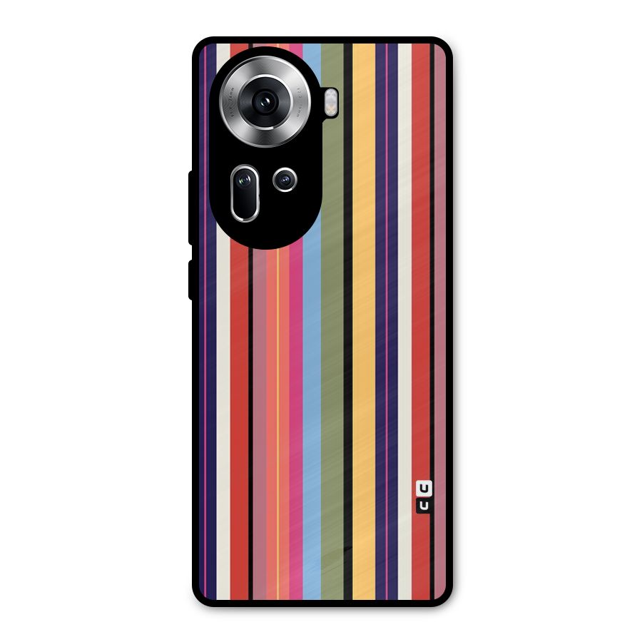 Wrapping Stripes Metal Back Case for Oppo Reno11 5G