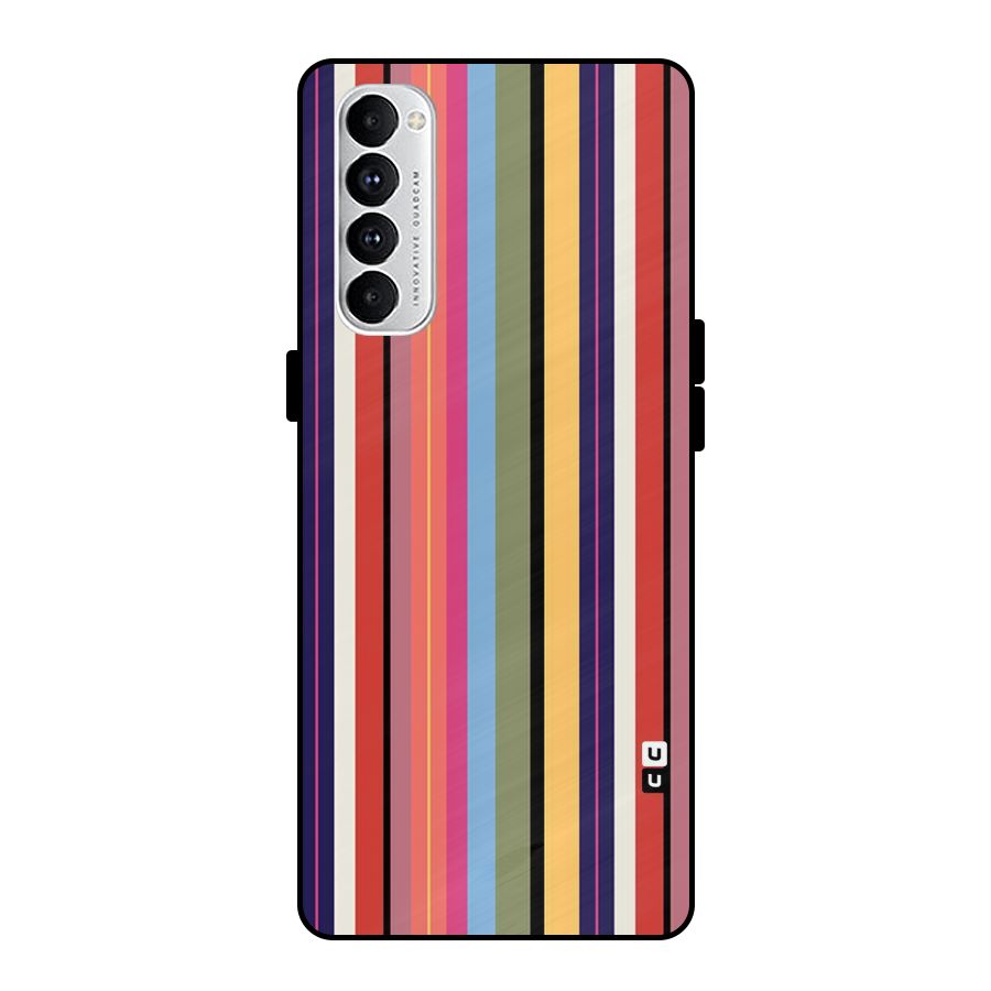 Wrapping Stripes Metal Back Case for Oppo Reno4 Pro