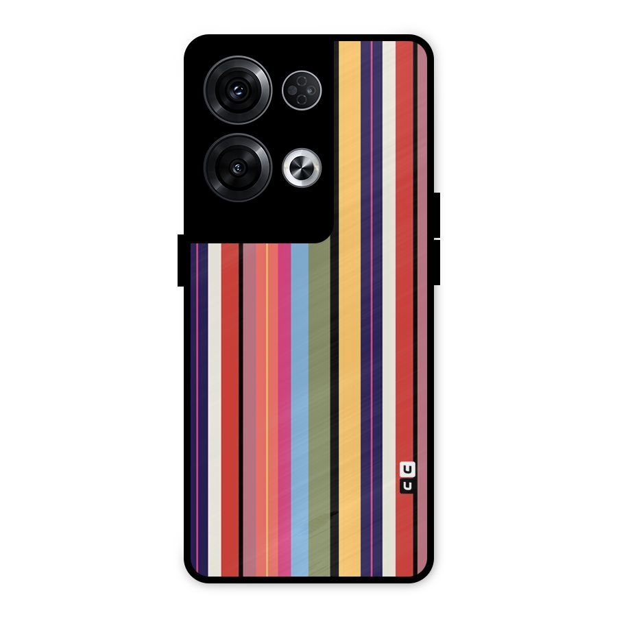 Wrapping Stripes Metal Back Case for Oppo Reno8 Pro 5G