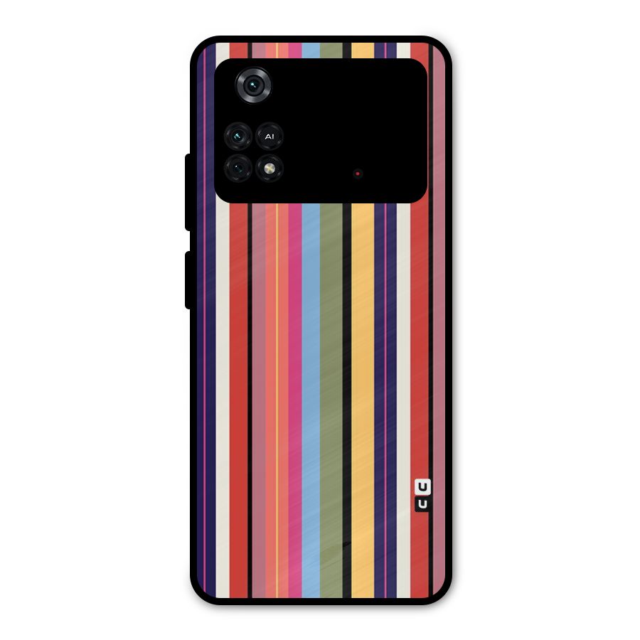 Wrapping Stripes Metal Back Case for Poco M4 Pro 4G