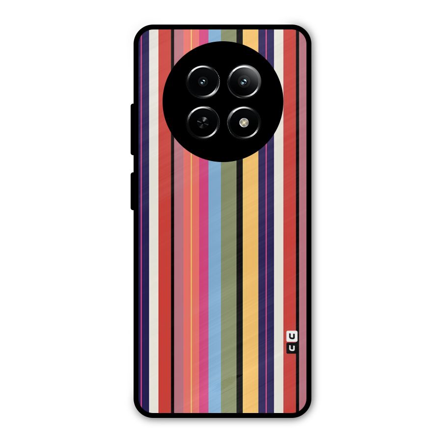 Wrapping Stripes Metal Back Case for Realme Narzo 70x 5G