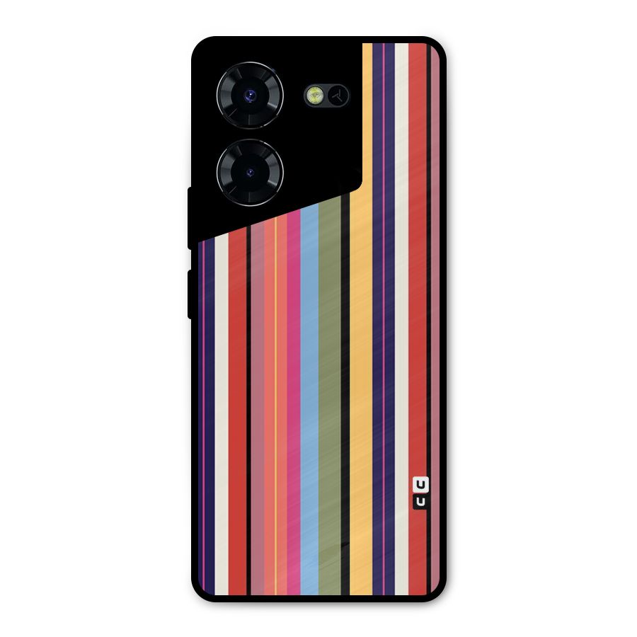 Wrapping Stripes Metal Back Case for Tecno Pova 5 Pro 5G