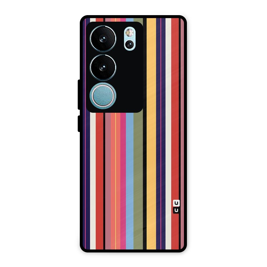 Wrapping Stripes Metal Back Case for Vivo V29 Pro