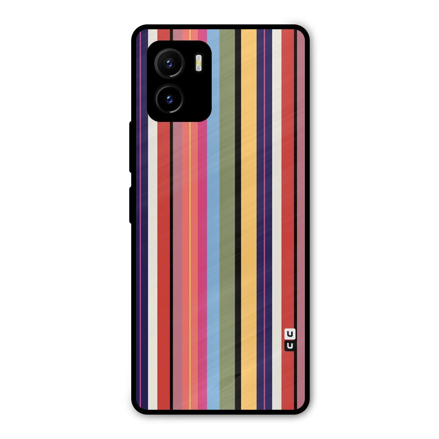 Wrapping Stripes Metal Back Case for Vivo Y15s
