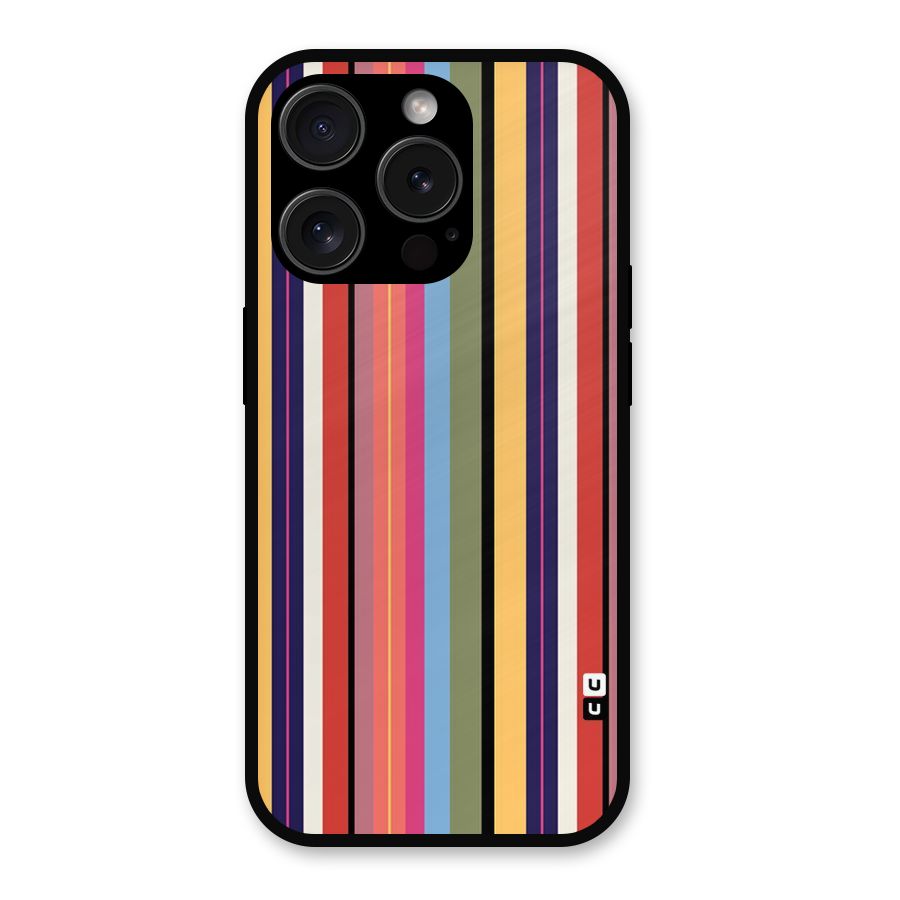 Wrapping Stripes Metal Back Case for iPhone 15 Pro