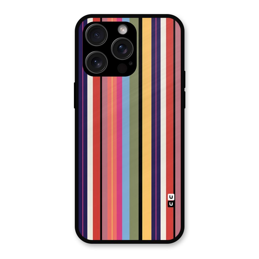 Wrapping Stripes Metal Back Case for iPhone 15 Pro Max