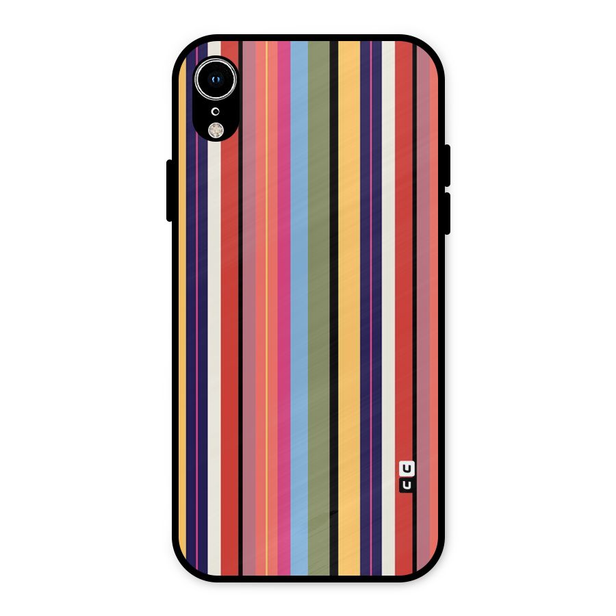 Wrapping Stripes Metal Back Case for iPhone XR