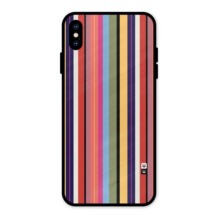 Wrapping Stripes Metal Back Case for iPhone XS Max
