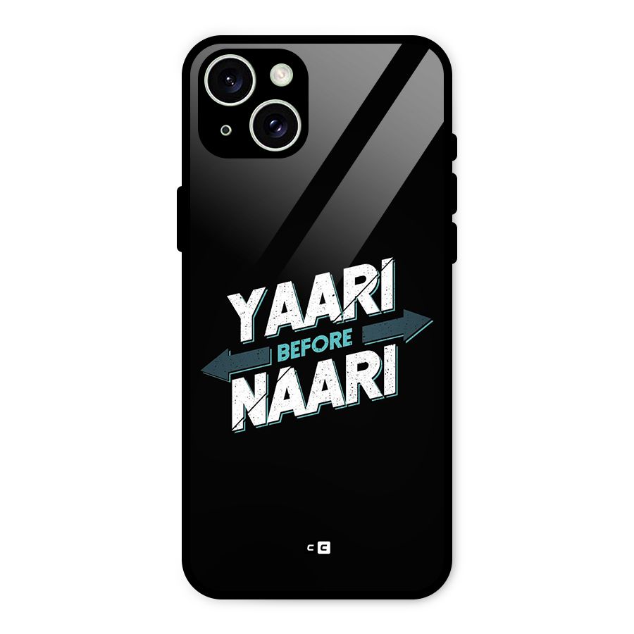 Yaari Naari Glass Back Case for iPhone 15 Plus