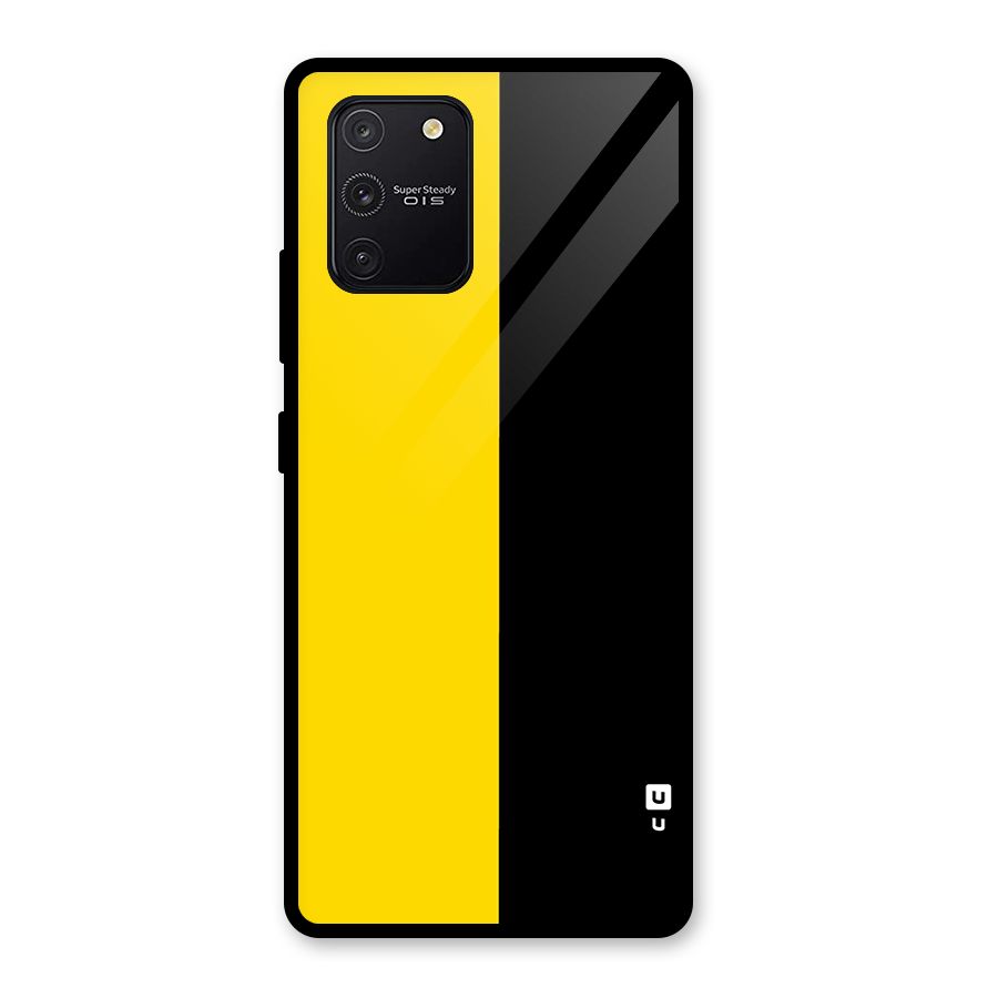 Yellow Black Super Minimalistic Glass Back Case for Galaxy S10 Lite