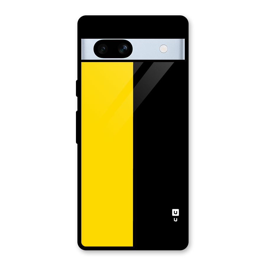 Yellow Black Super Minimalistic Glass Back Case for Google Pixel 7a