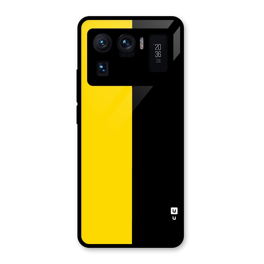 Yellow Black Super Minimalistic Glass Back Case for Mi 11 Ultra