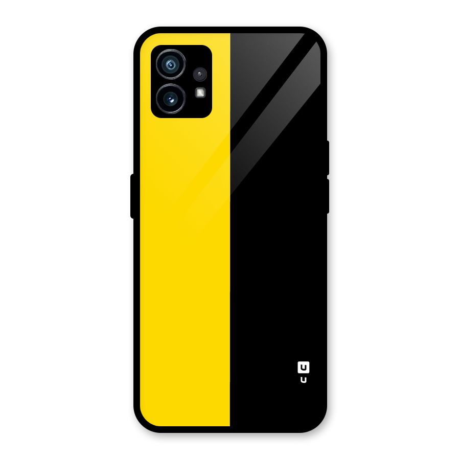 Yellow Black Super Minimalistic Glass Back Case for Nothing Phone 1