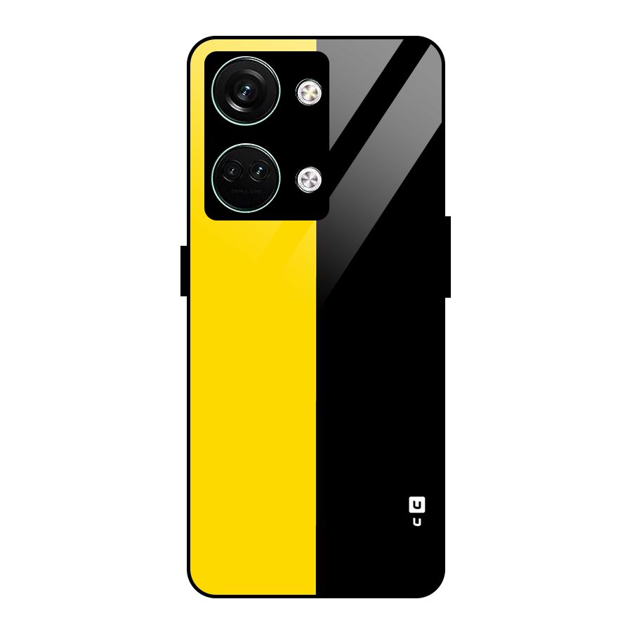 Yellow Black Super Minimalistic Glass Back Case for Oneplus Nord 3