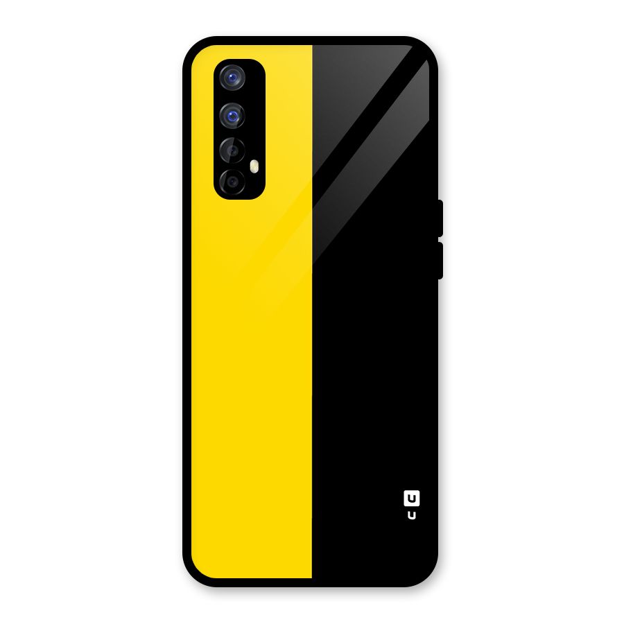 Yellow Black Super Minimalistic Glass Back Case for Realme 7