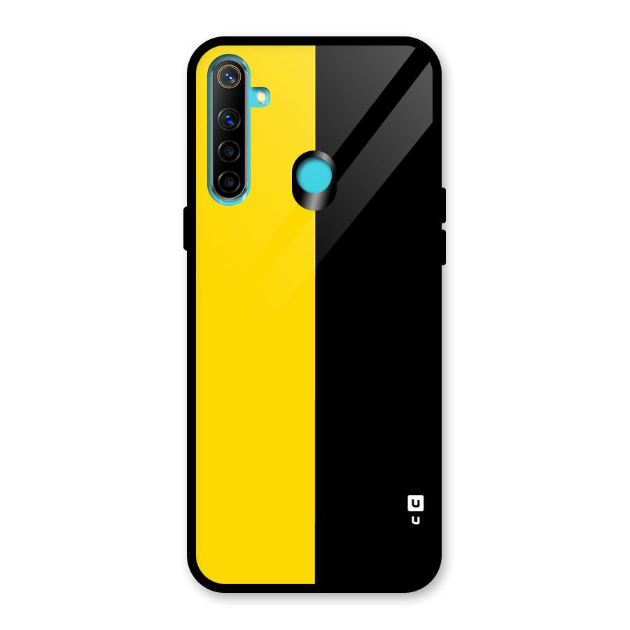 Yellow Black Super Minimalistic Glass Back Case for Realme Narzo 10