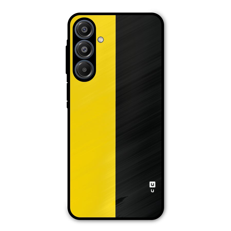 Yellow Black Super Minimalistic Metal Back Case for Galaxy A16 5G