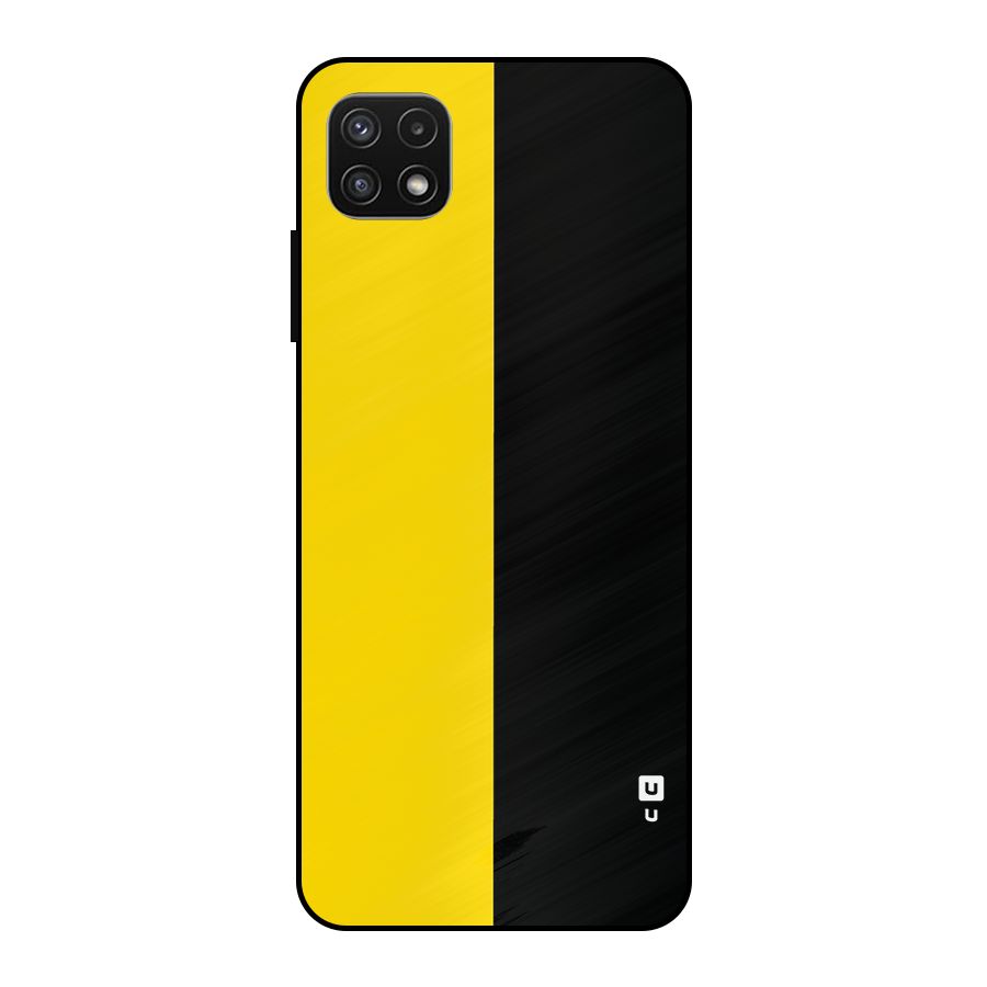 Yellow Black Super Minimalistic Metal Back Case for Galaxy A22 5G