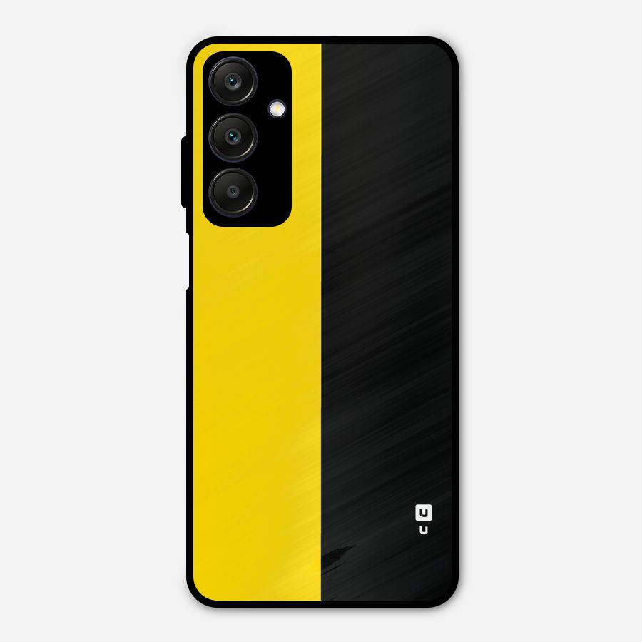 Yellow Black Super Minimalistic Metal Back Case for Galaxy A25 5G