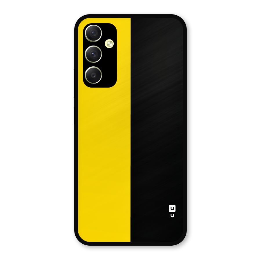 Yellow Black Super Minimalistic Metal Back Case for Galaxy A34