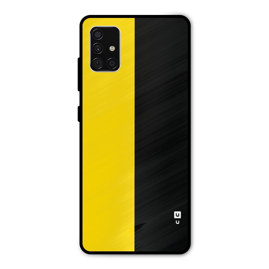 Yellow Black Super Minimalistic Metal Back Case for Galaxy A51