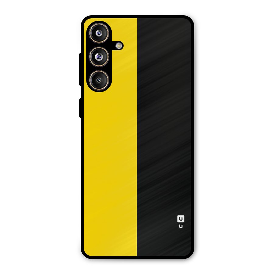 Yellow Black Super Minimalistic Metal Back Case for Galaxy F55