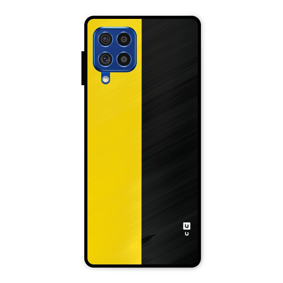 Yellow Black Super Minimalistic Metal Back Case for Galaxy F62
