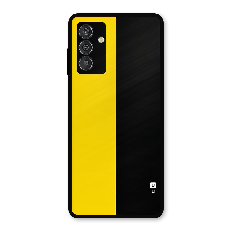 Yellow Black Super Minimalistic Metal Back Case for Galaxy M14 5G