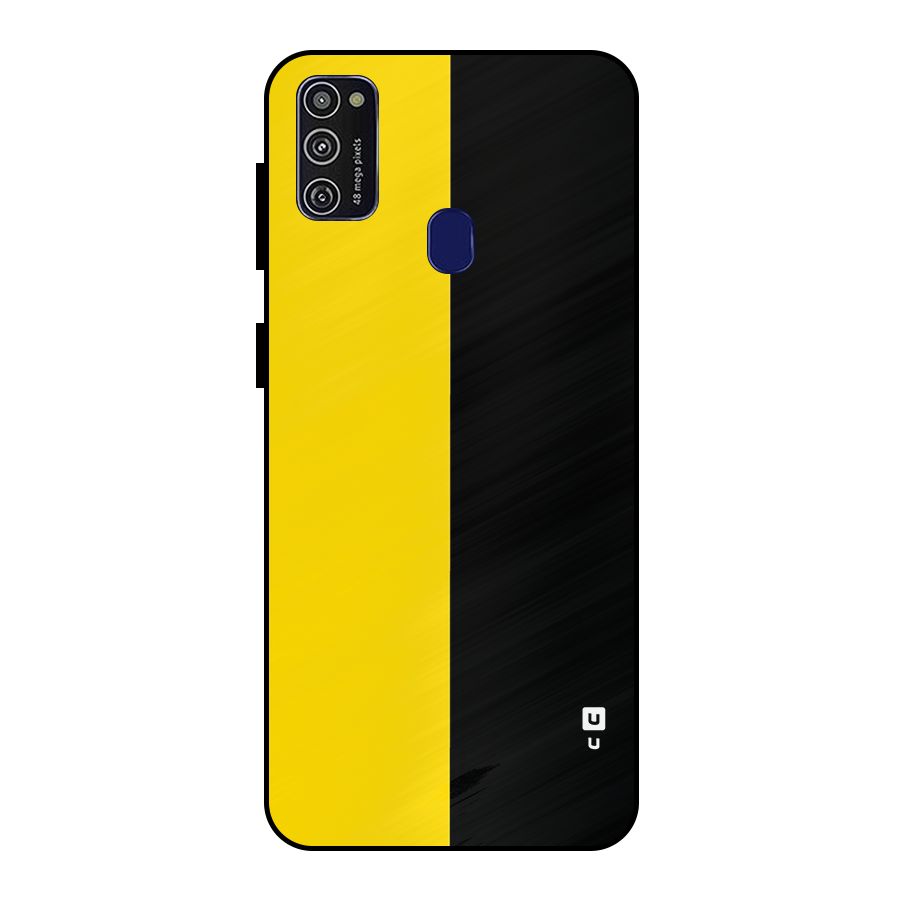 Yellow Black Super Minimalistic Metal Back Case for Galaxy M30s