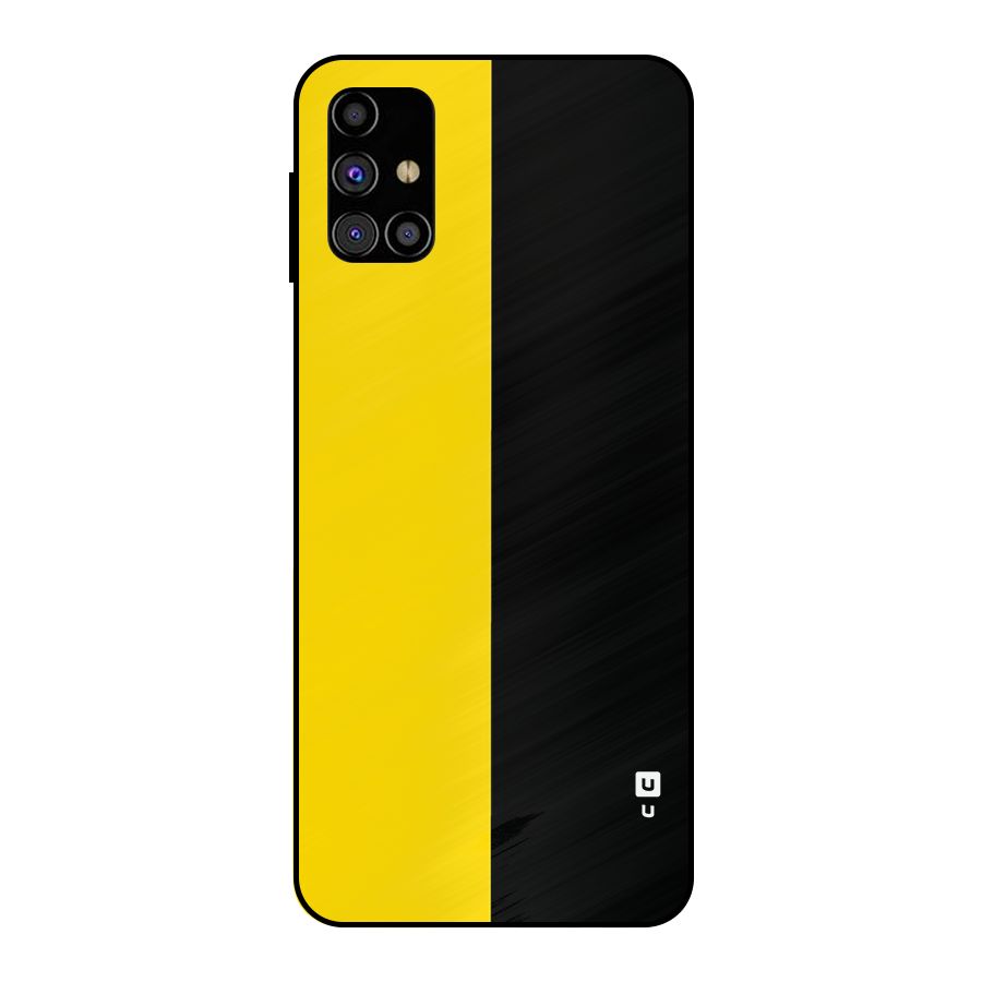 Yellow Black Super Minimalistic Metal Back Case for Galaxy M31s