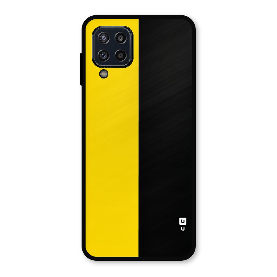 Yellow Black Super Minimalistic Metal Back Case for Galaxy M32