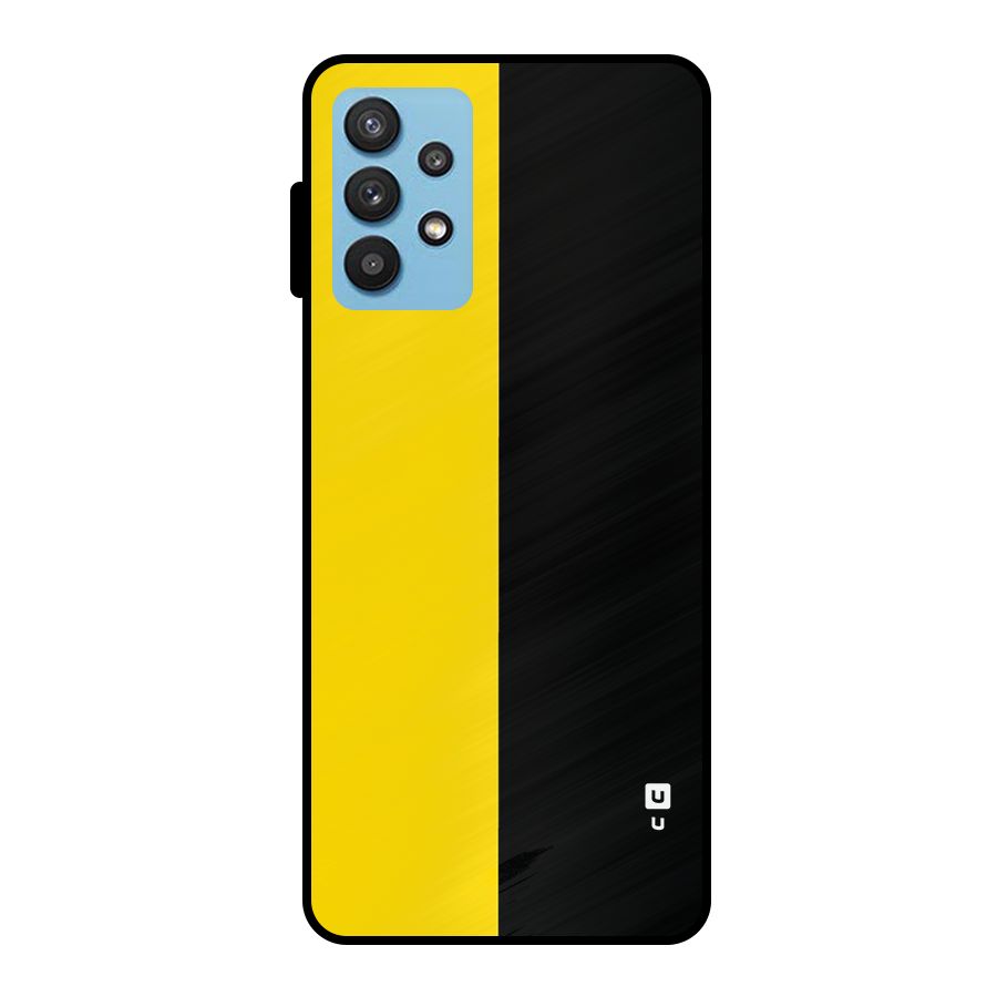 Yellow Black Super Minimalistic Metal Back Case for Galaxy M32 5G