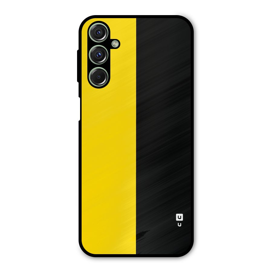 Yellow Black Super Minimalistic Metal Back Case for Galaxy M34