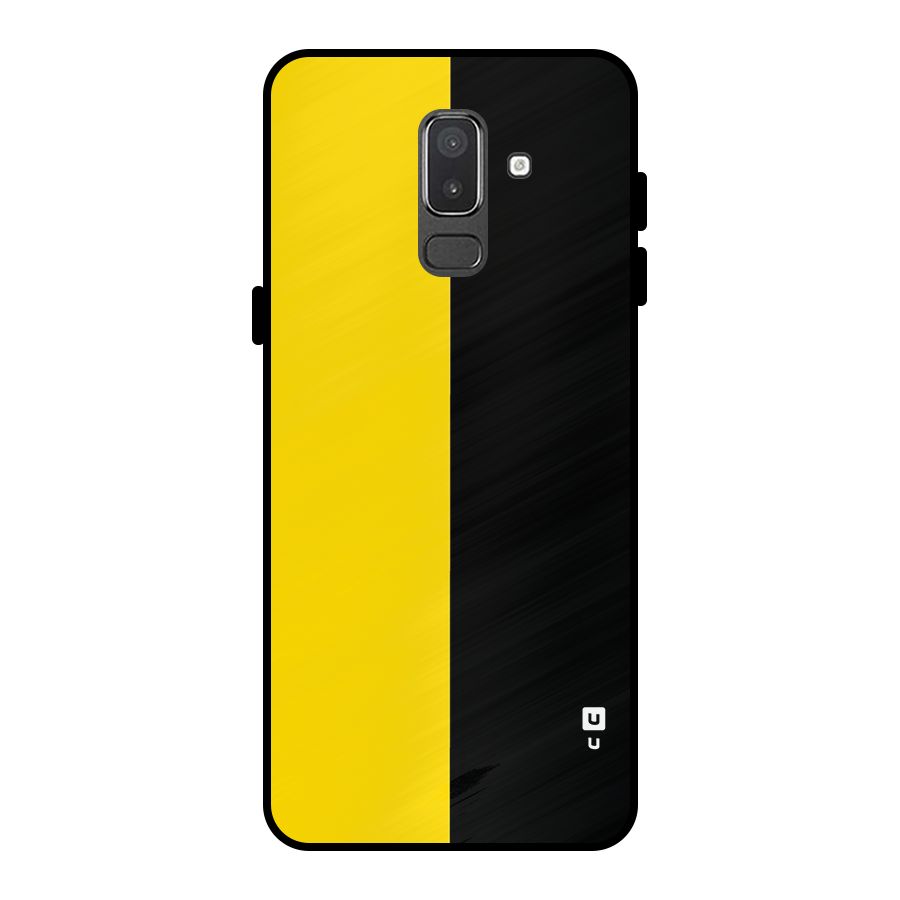 Yellow Black Super Minimalistic Metal Back Case for Galaxy On8 (2018)