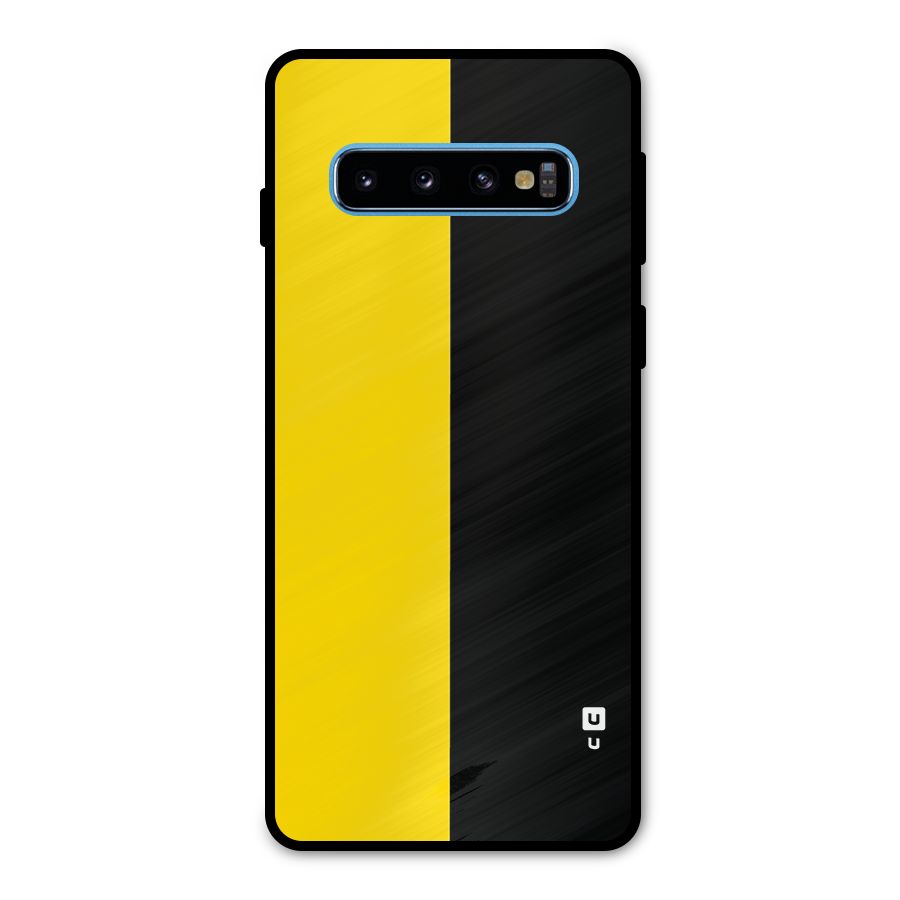 Yellow Black Super Minimalistic Metal Back Case for Galaxy S10