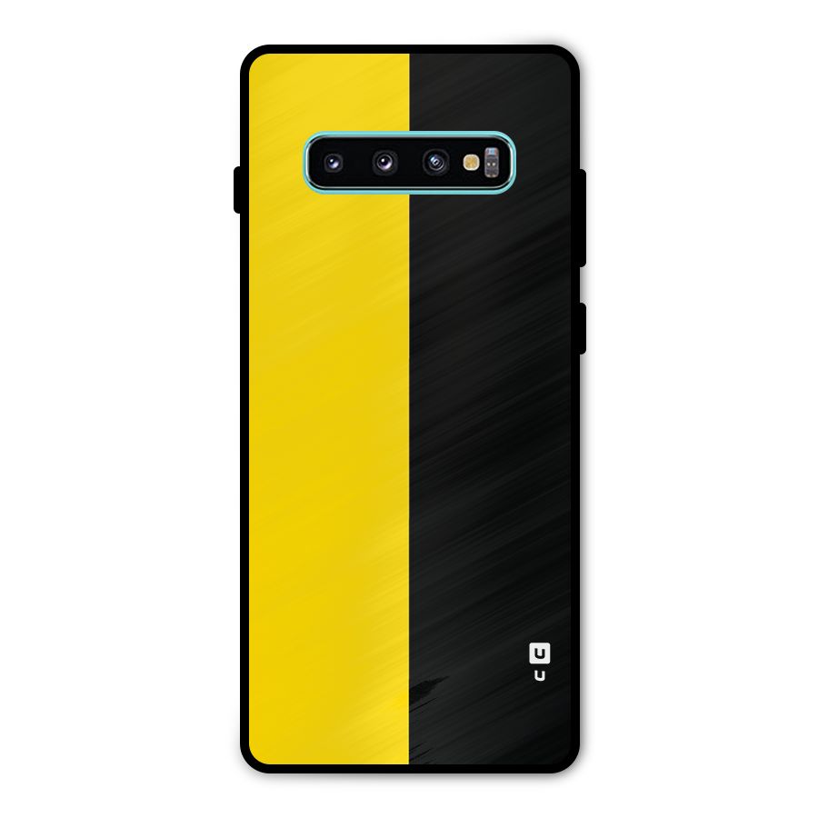 Yellow Black Super Minimalistic Metal Back Case for Galaxy S10 Plus
