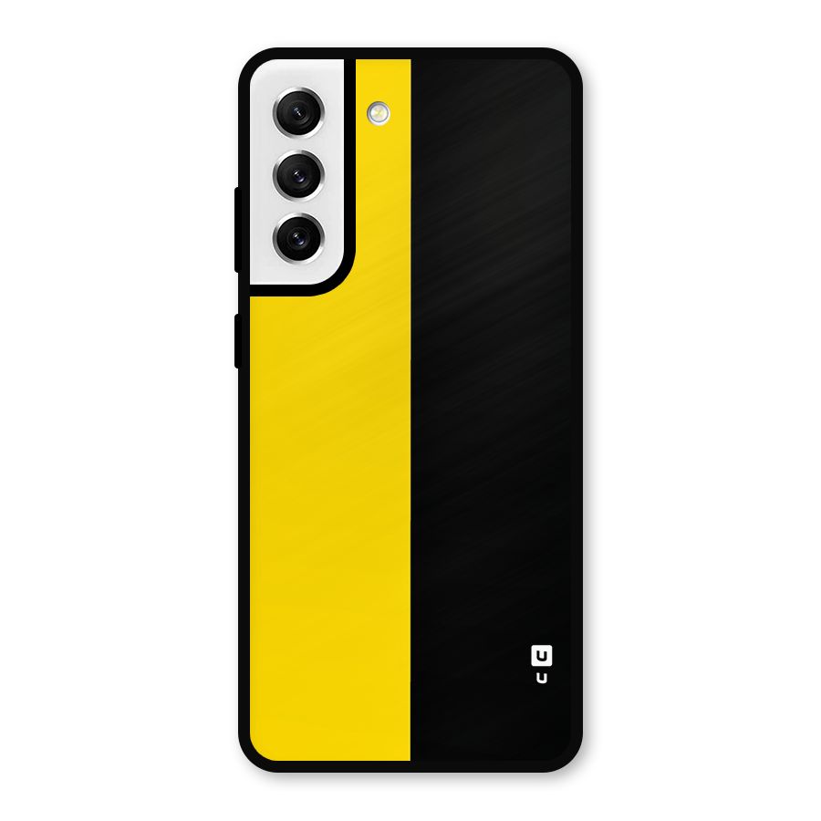 Yellow Black Super Minimalistic Metal Back Case for Galaxy S21 FE 5G
