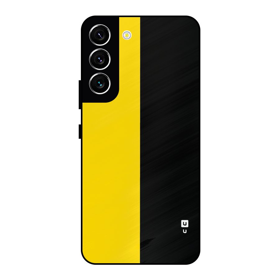 Yellow Black Super Minimalistic Metal Back Case for Galaxy S22 5G