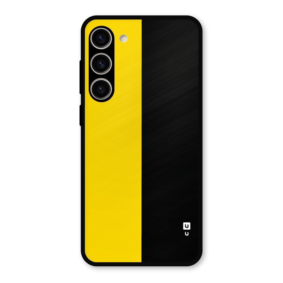 Yellow Black Super Minimalistic Metal Back Case for Galaxy S23 Plus